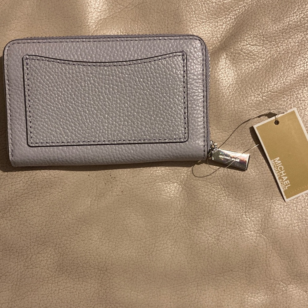 Michael Kors Lavender Mist Pebbled Leather Zip-Around Wallet New with Tag - Picture 3 of 6